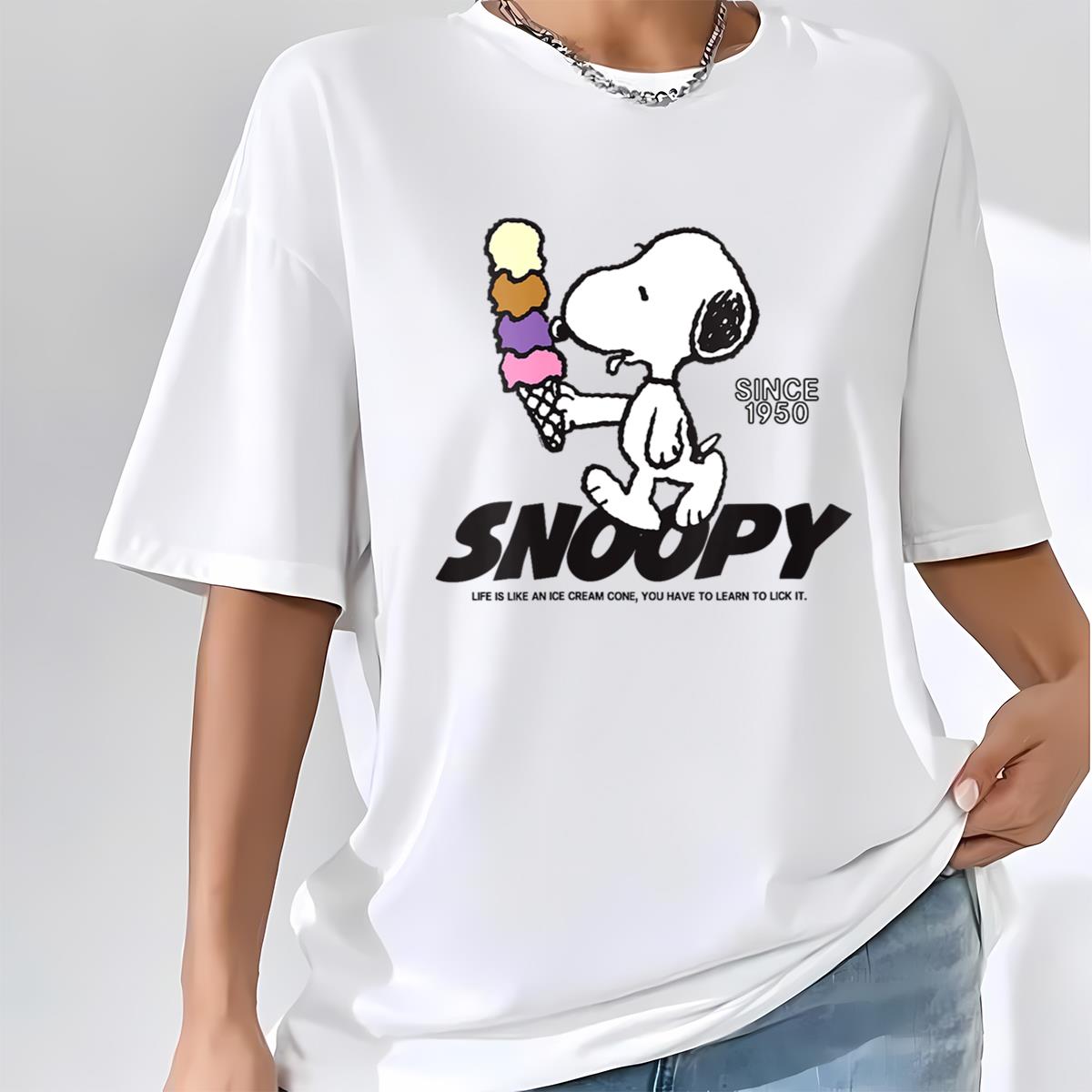 Snoopy Ice Cream T Shirt, Peanuts Character Shirt