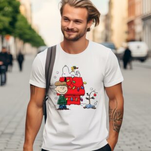 A Charlie Brown Snoopy Woodstock Christmas T shirt 1 44