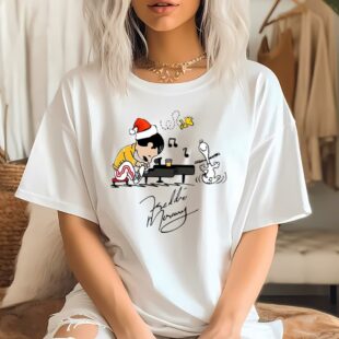 Charlie As Freddie Mercury Playing Piano And Snoopy Woodstock T Shirt 1 1