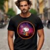 Every Peanuts Snoopy Chilling On A Starry Planet Mens T Shirt 1 3333