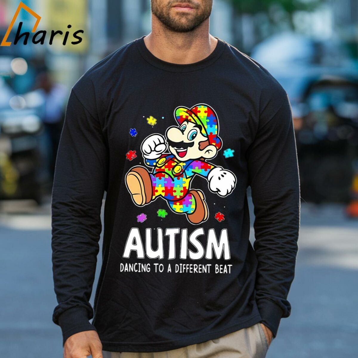 Autism Awareness Dancing Super Mario Shirt 3 Long sleeve shirt