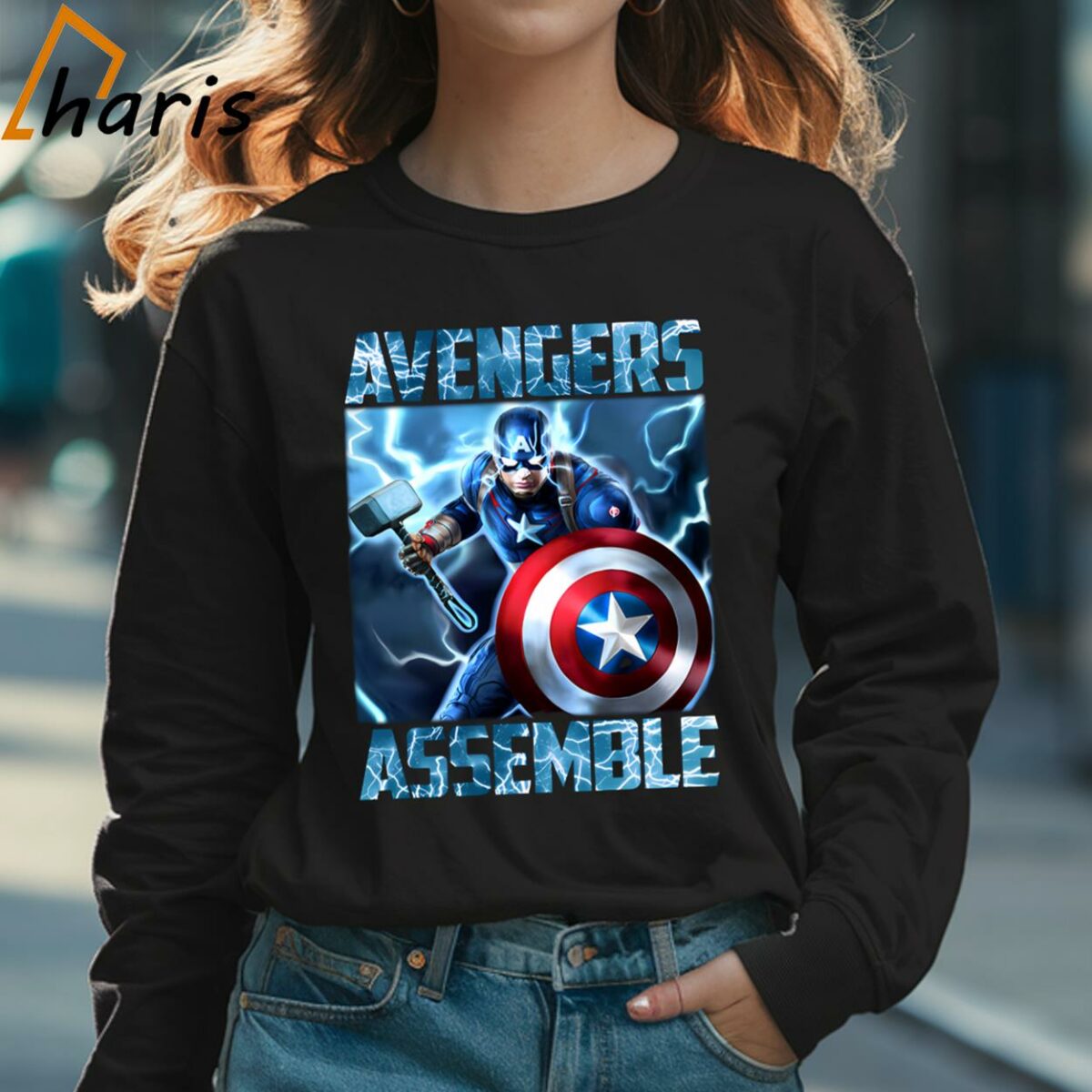 Avengers Assemble Captain America T Shirt 3 Long sleeve shirt