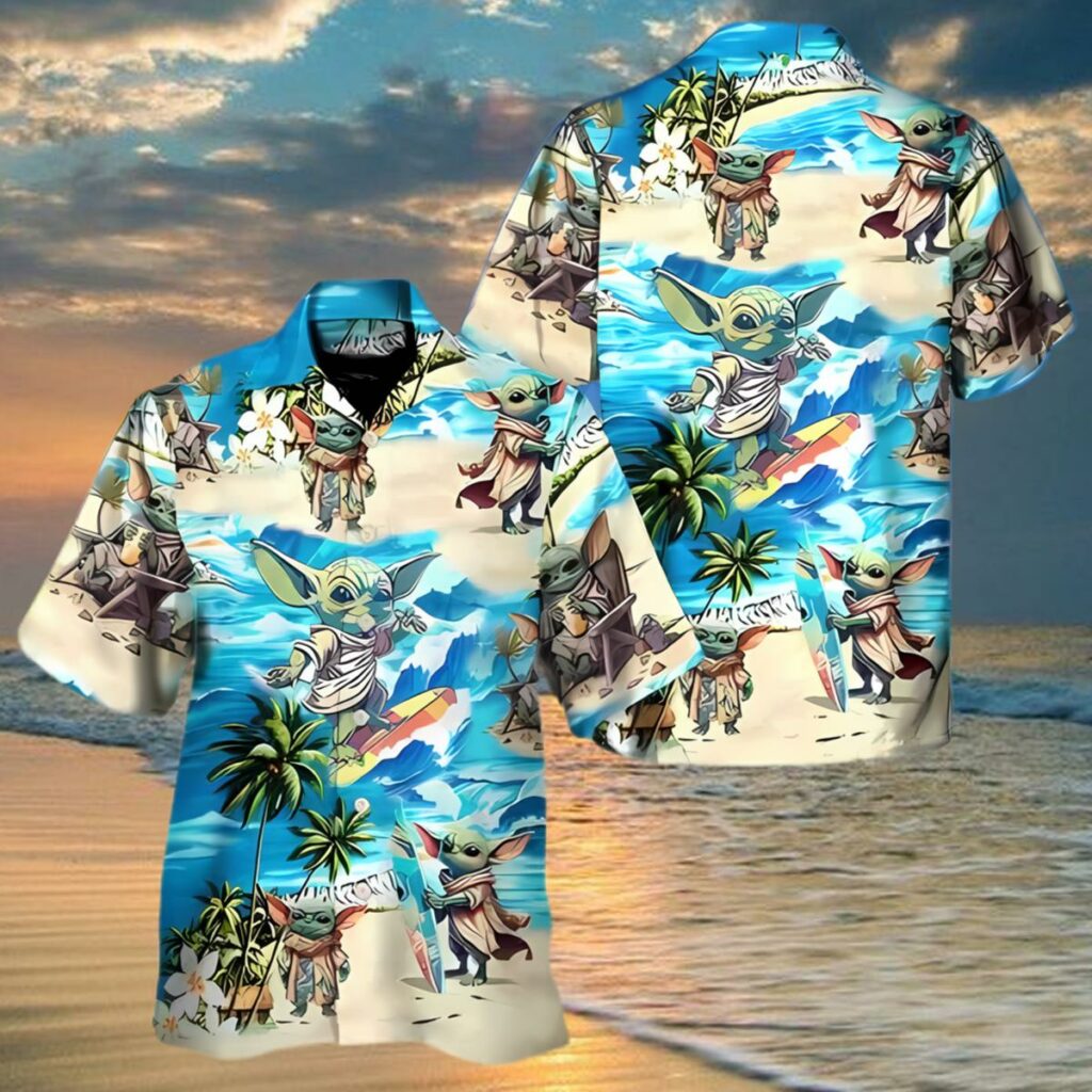 Baby Yoda Starwars Surfing Trending Hawaiian Shirt 2 3