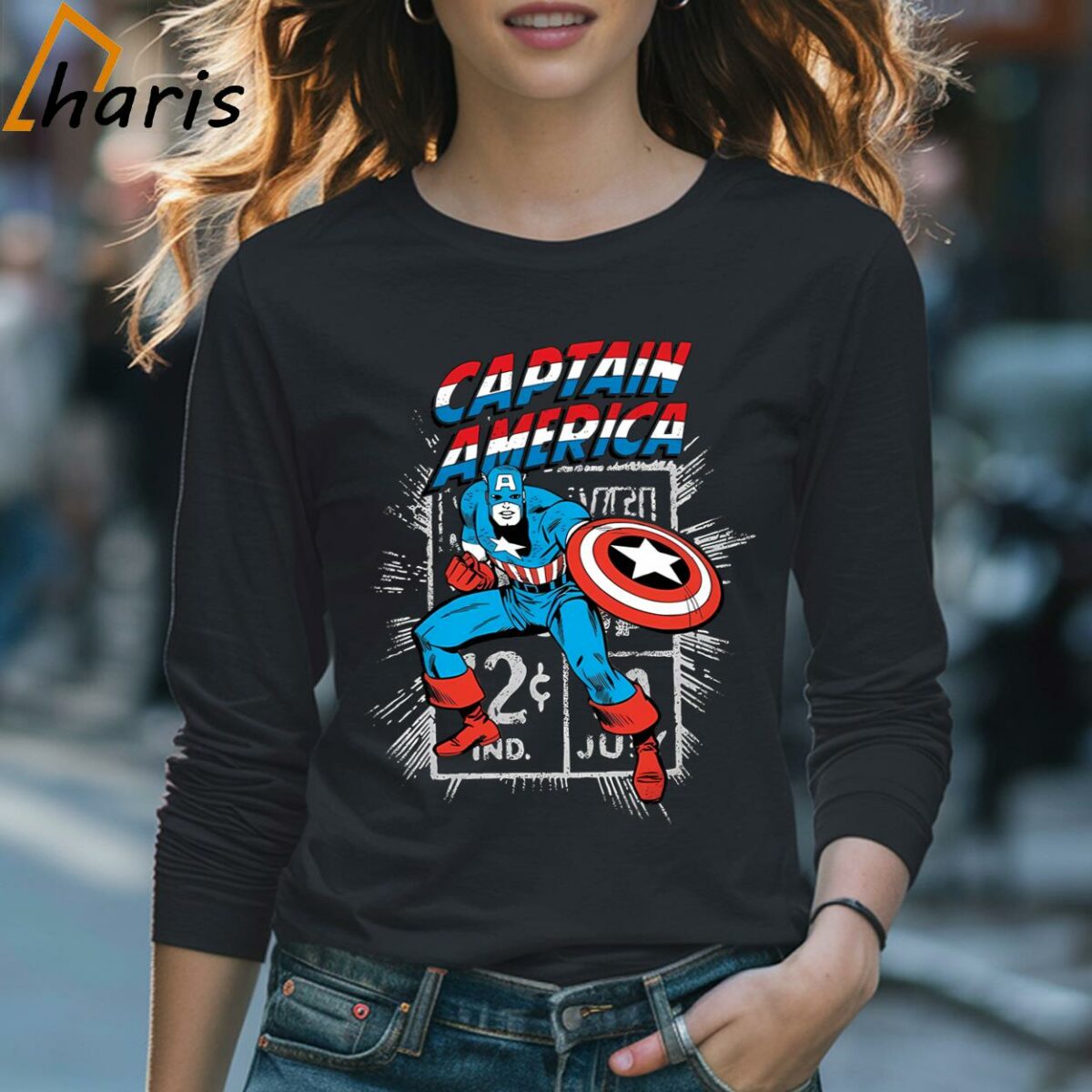 Black Captain America T shirt Gift For Big Fan 4 Long Sleeve T shirt