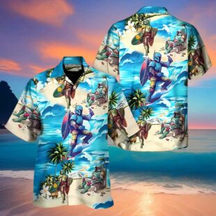 Boba Fett Starwars Surfing Hawaiian Shirt 1 2