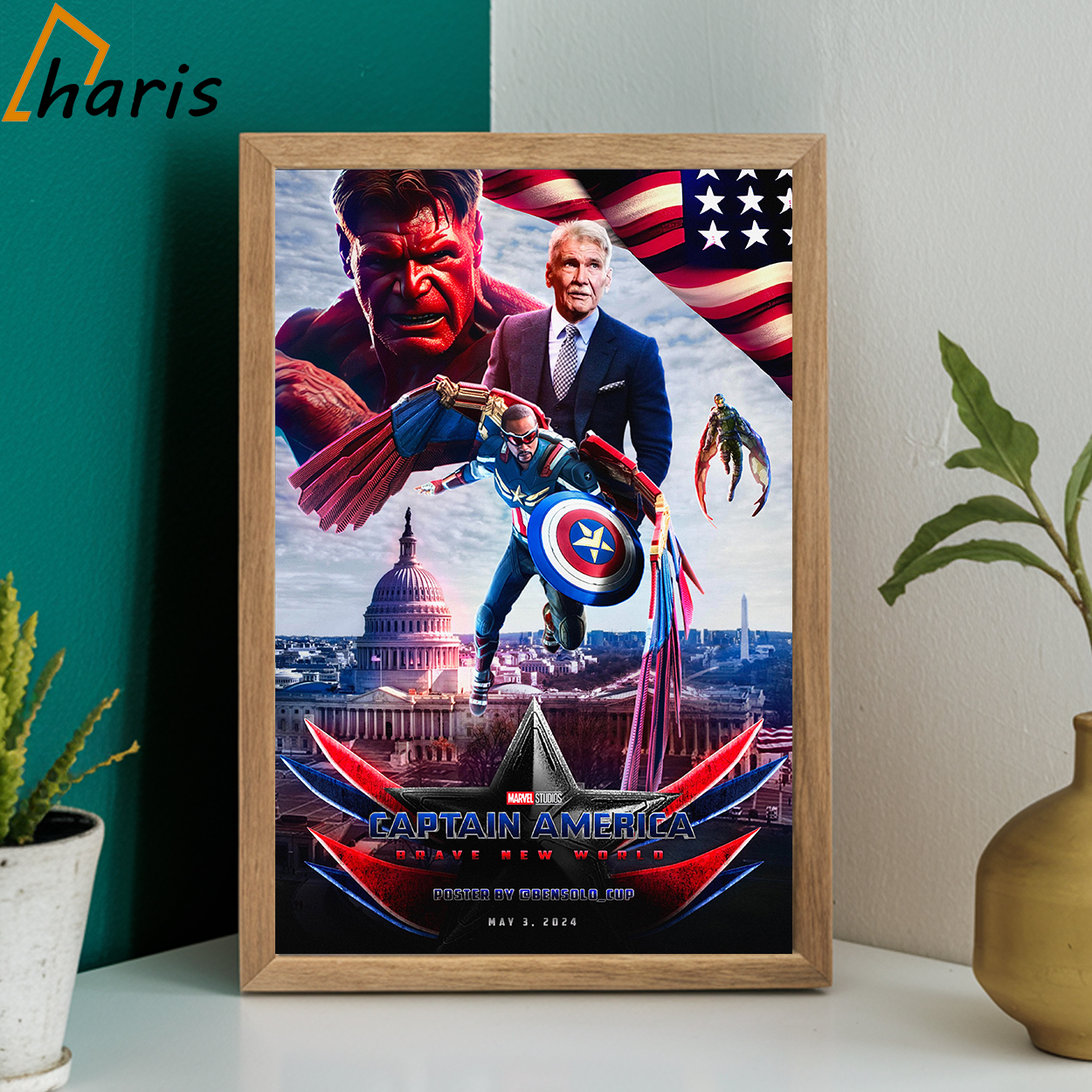 Captain America Brave New World 2024 Poster Teecharis