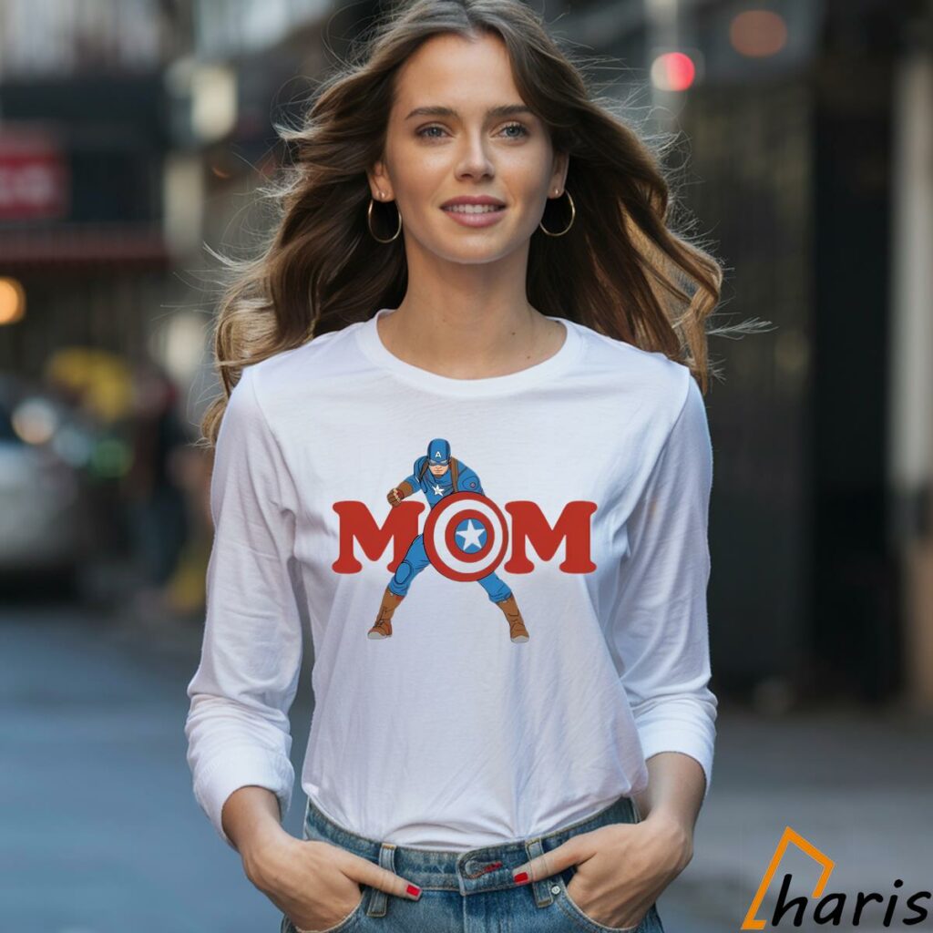 Captain America Mom Shirt Happy Mothers Day 4 Long Sleeved T shirt