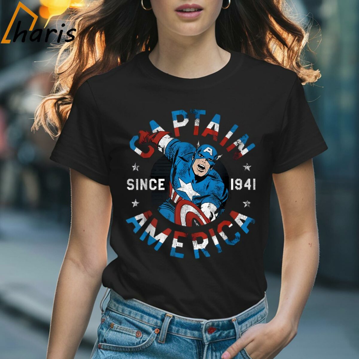 Captain America Since 1941 Circle Logo Vintage T shirt 2 T shirt