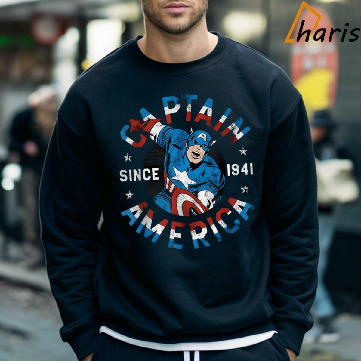 Captain America Since 1941 Circle Logo Vintage T shirt 5 Sweatshirt