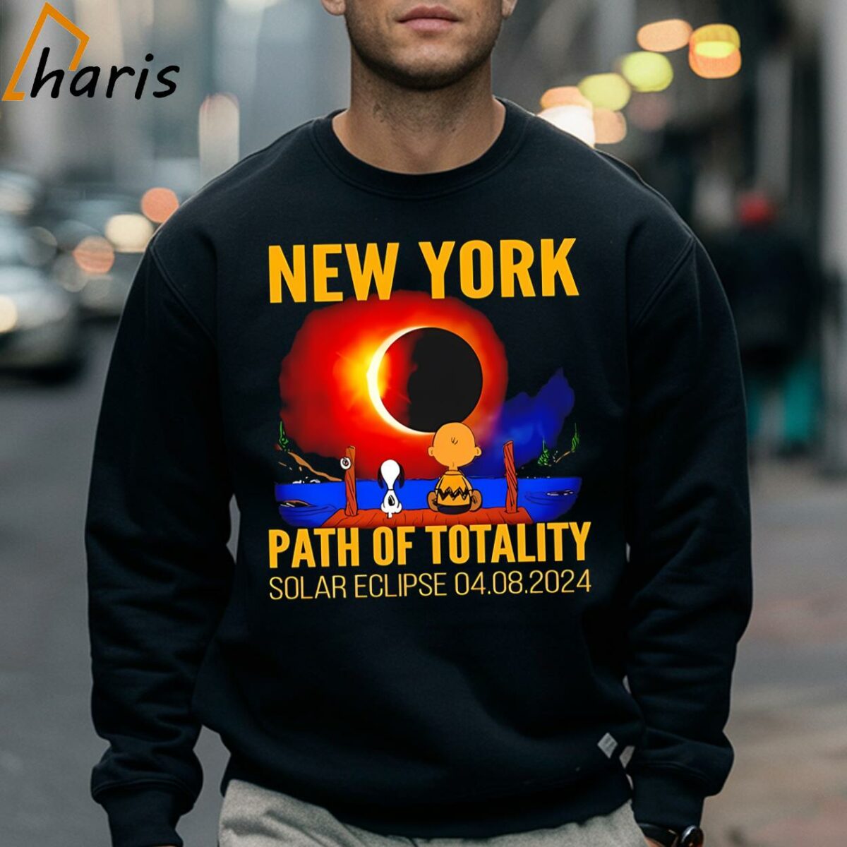 Charlie Brown and Snoopy New York Path Of Totality Solar Eclipse 2024 shirt 5 Sweatshirt