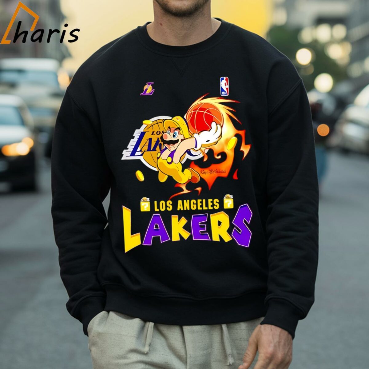 Dunking Los Angeles Lakers Super Mario Shirt 4 Sweatshirt