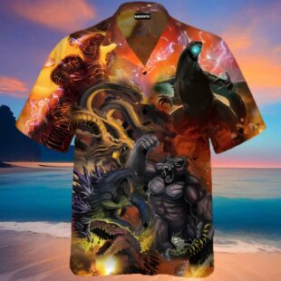 Godzilla And Kong Combat Best 3D Hawaiian Shirt 1 2