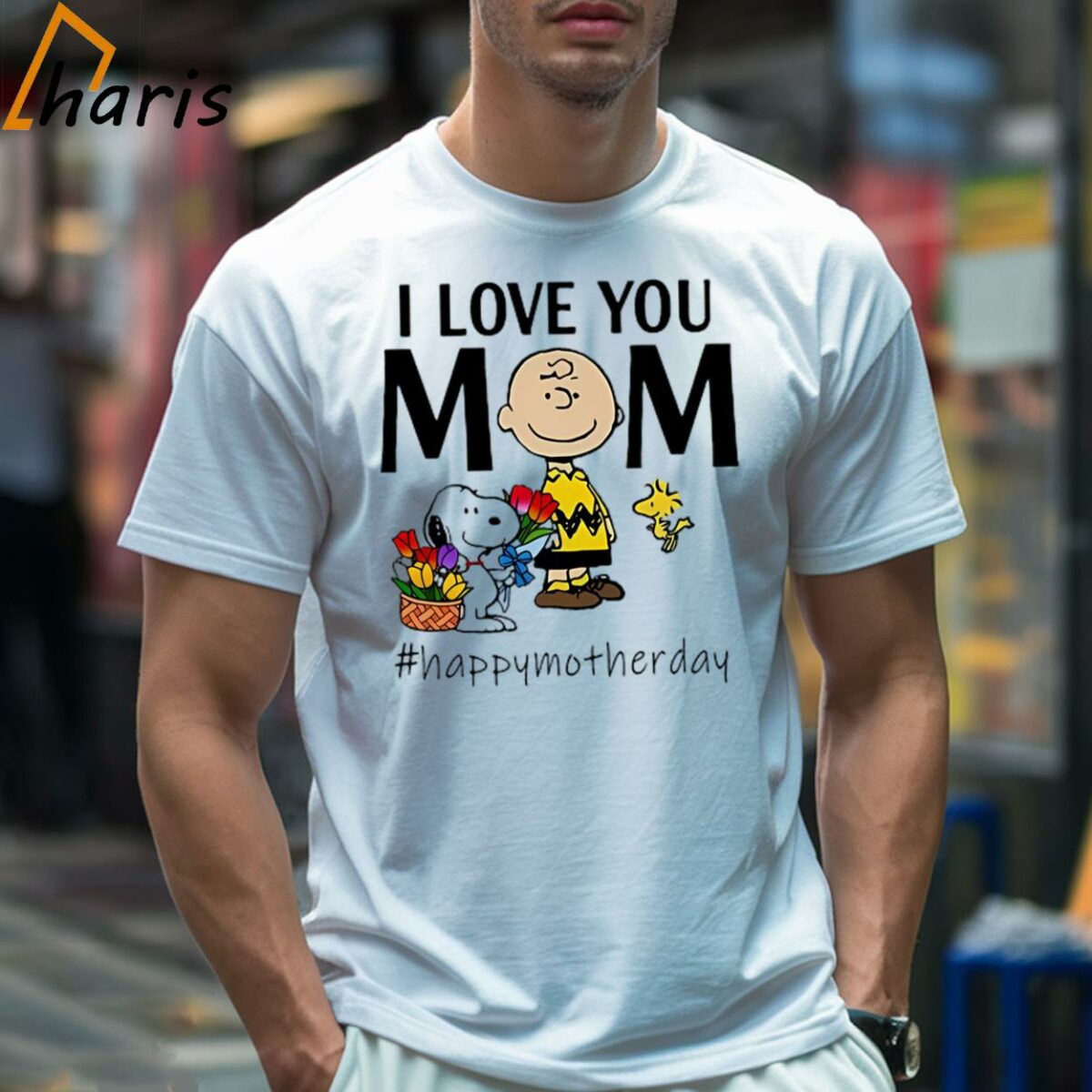 I Love You Mom Charlie Snoopy Flower Shirt 2 T shirt