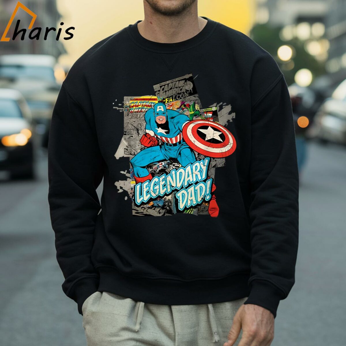 Legendary Dad Captain America Fathers Day T shirt 4 Sweatshirt