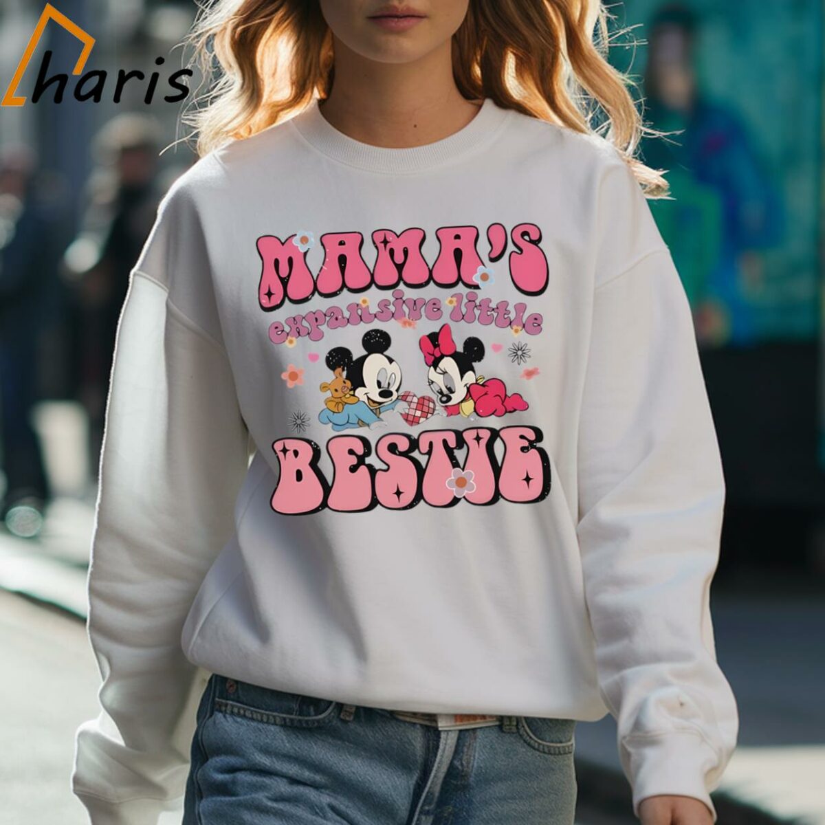 Mamas Expensive Little Bestie Disney Mickey and Minnie Shirt 3 Sweatshirt