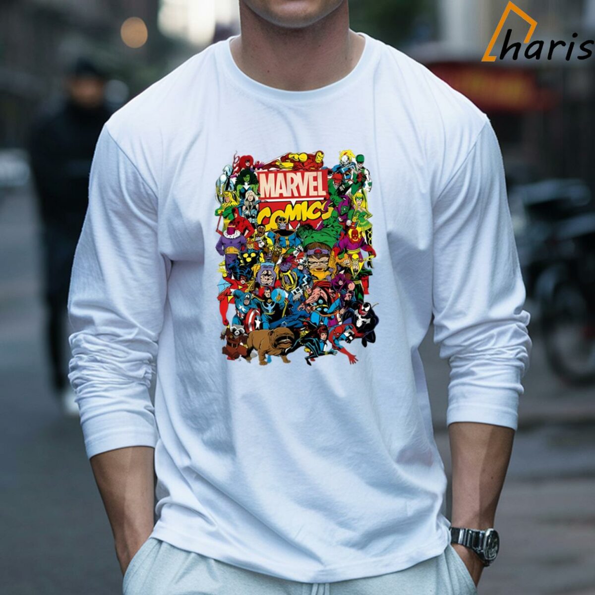 Marvel Heroes Avengers Marvel Team Shot Comic T Shirt 3 Long Sleeve T shirt