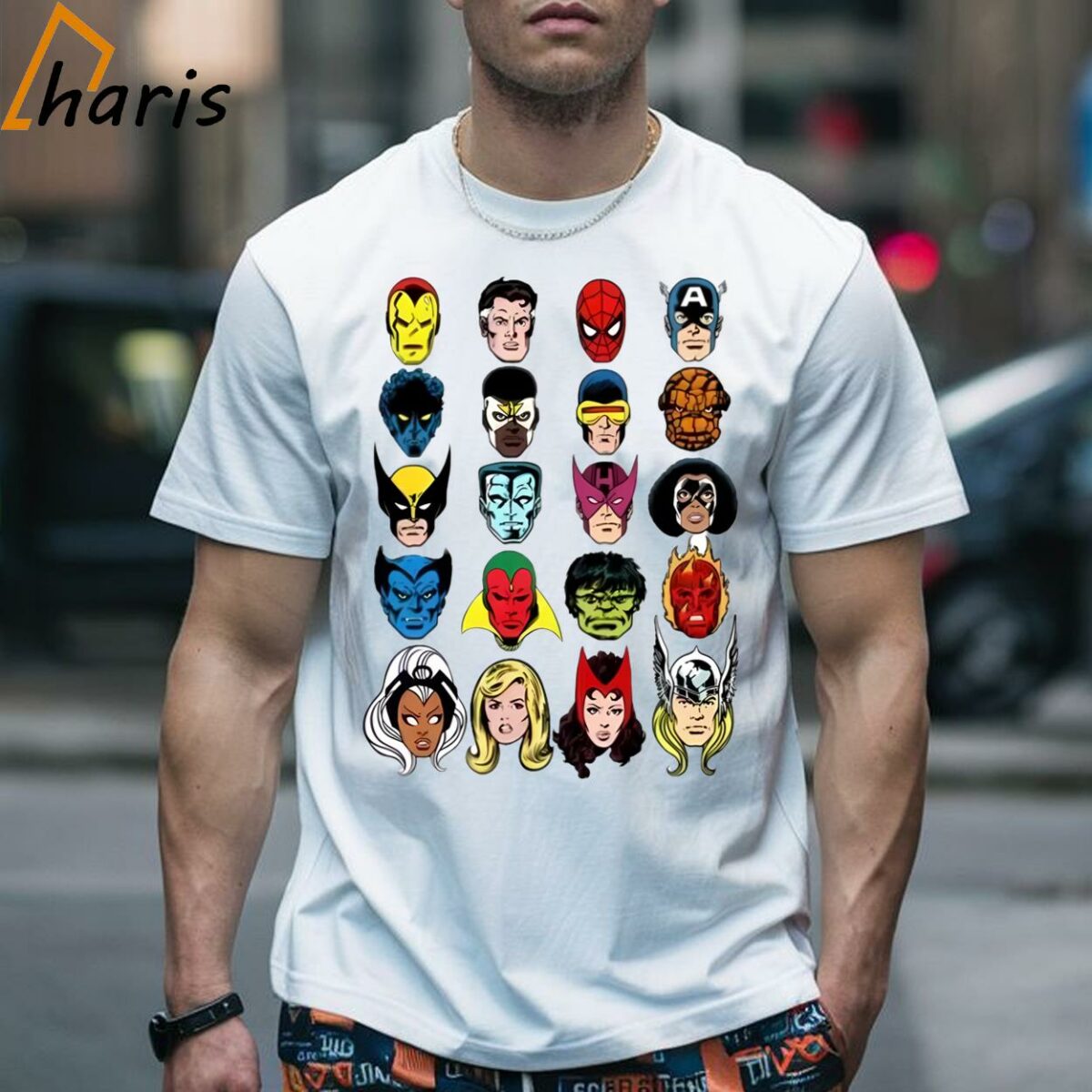 Marvel Superheroes Face T shirt 2 T shirt