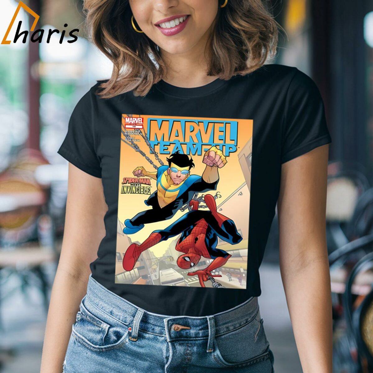 Marvel Team Up Spiderman Meets Invicible T shirt 2 T shirt