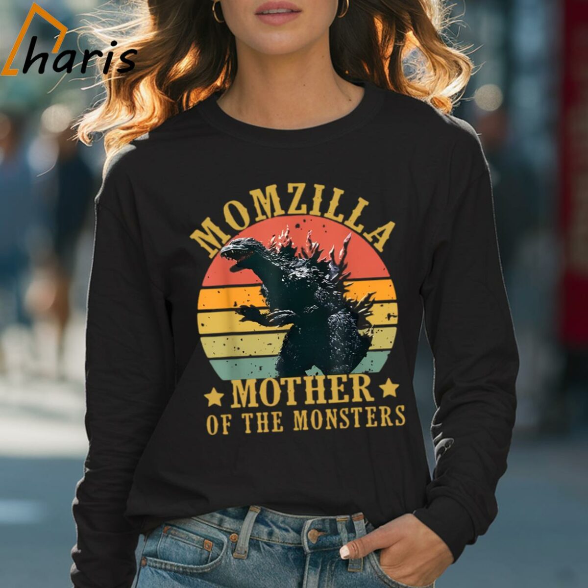 Momzilla Mother Of The Monsters Vintage Godzilla Shirt 4 Long sleeve shirt