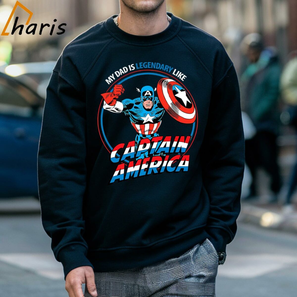 My Dad is Legendary Like Captain America Marvel T shirt 3 Sweatshirt