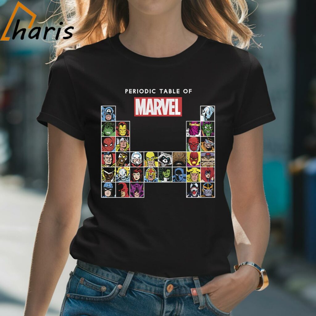 Periodic Table of Heroes Marvel T shirt 2 Shirt