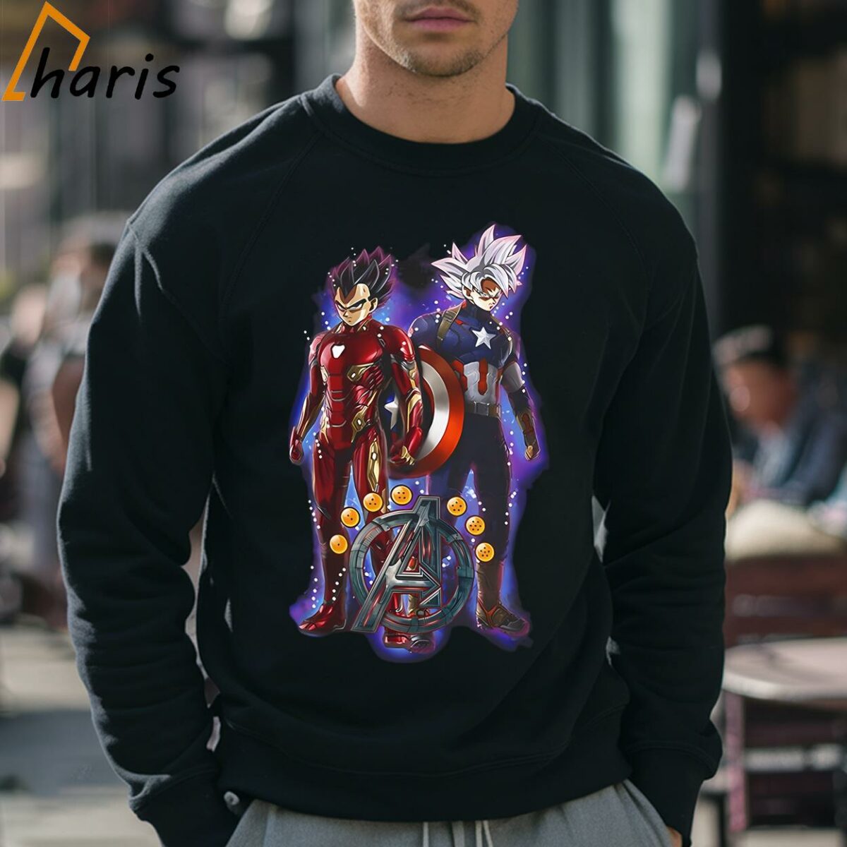 Rare Goku Vegeta Dragon Ball Marvel Avengers T shirt 3 Sweatshirt