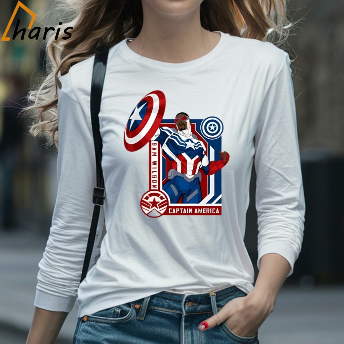 Sam Wilson Captain America Hero T shirt 4 Long Sleeve T shirt