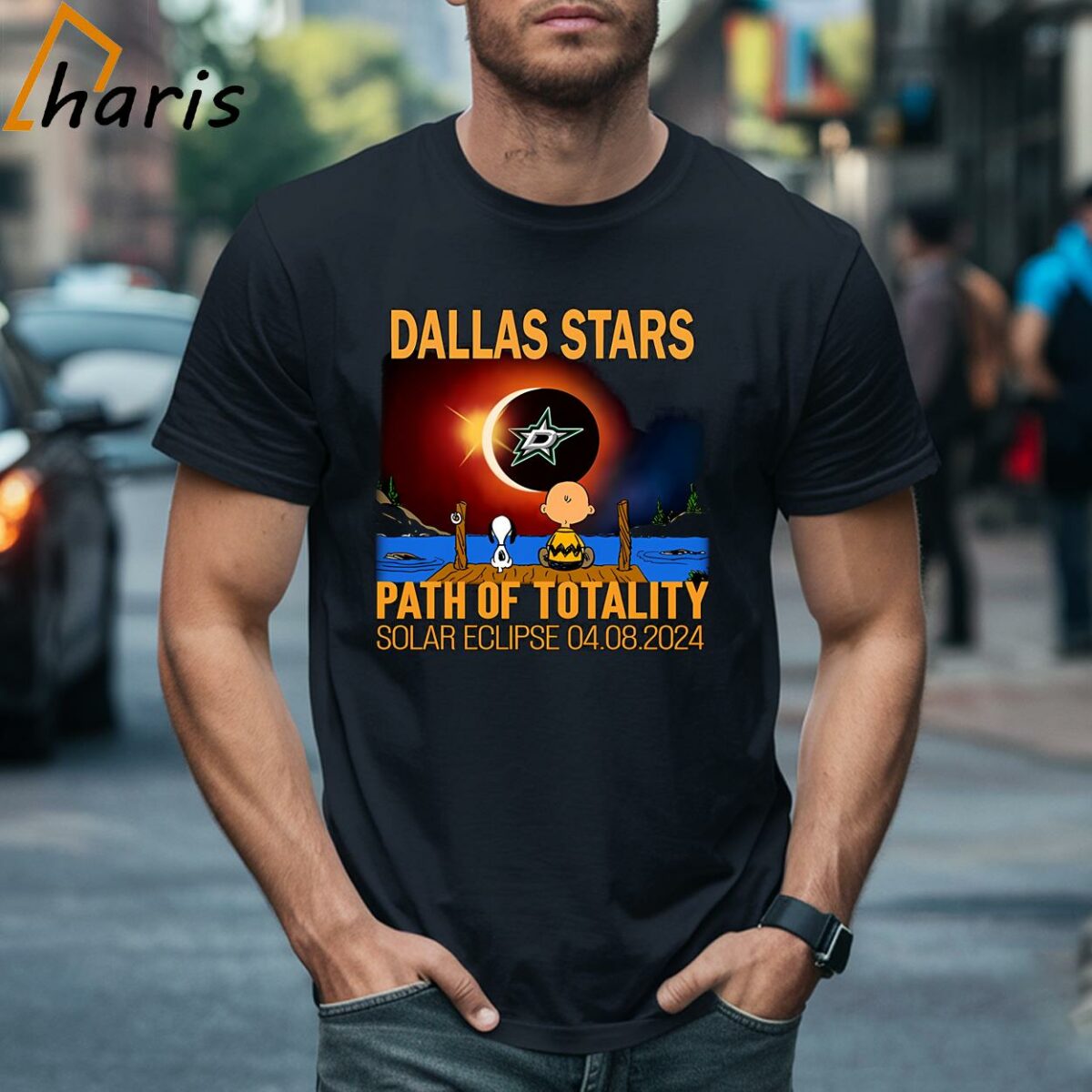 Snoopy And Charbown Dallas Stars NHL Path Of Totality Solar Eclipse Shirt 1 T shirt