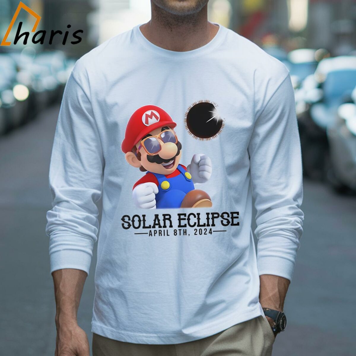 Solar Eclipse 2024 Super Mario Shirt 3 Long sleeve shirt