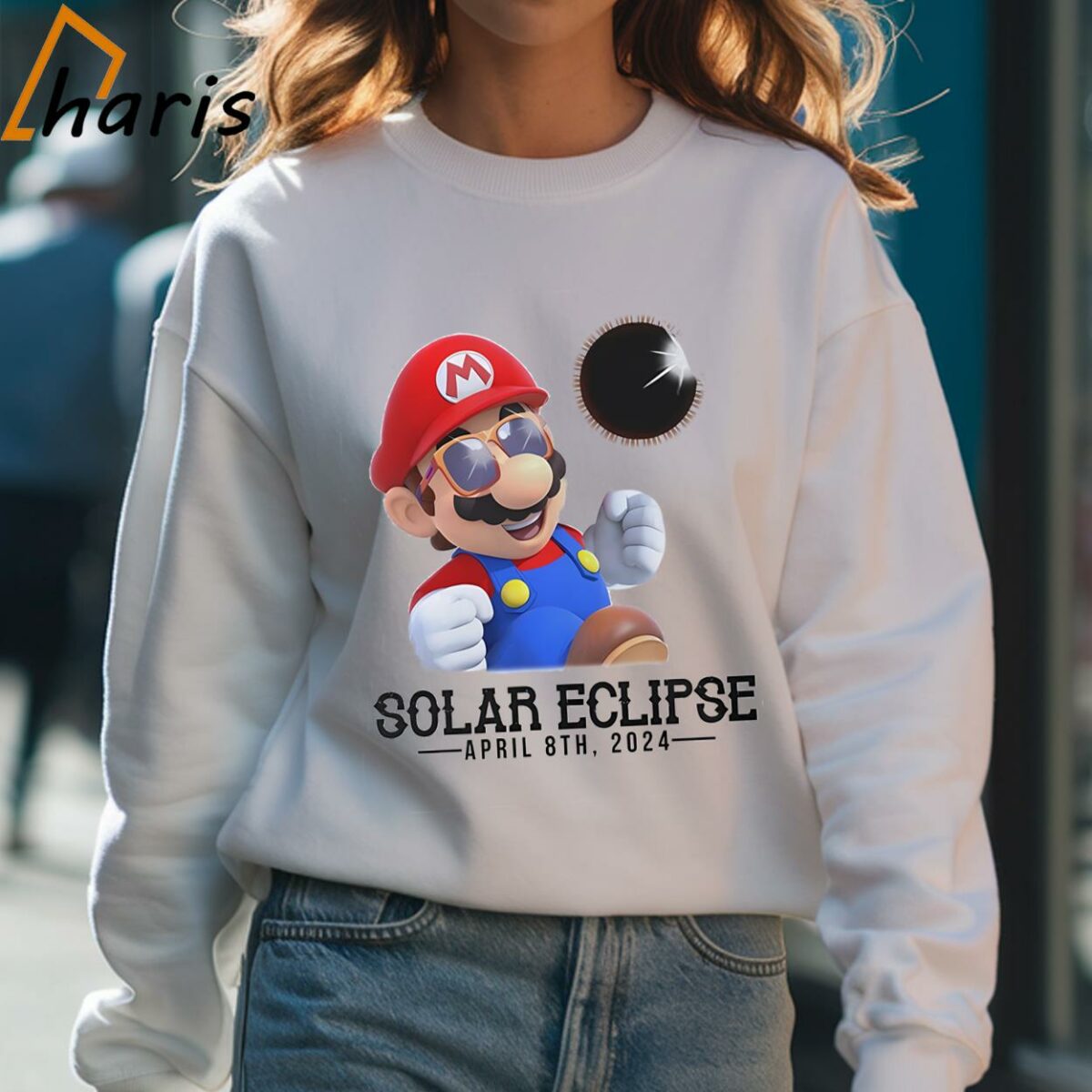 Solar Eclipse 2024 Super Mario Shirt 4 Sweatshirt