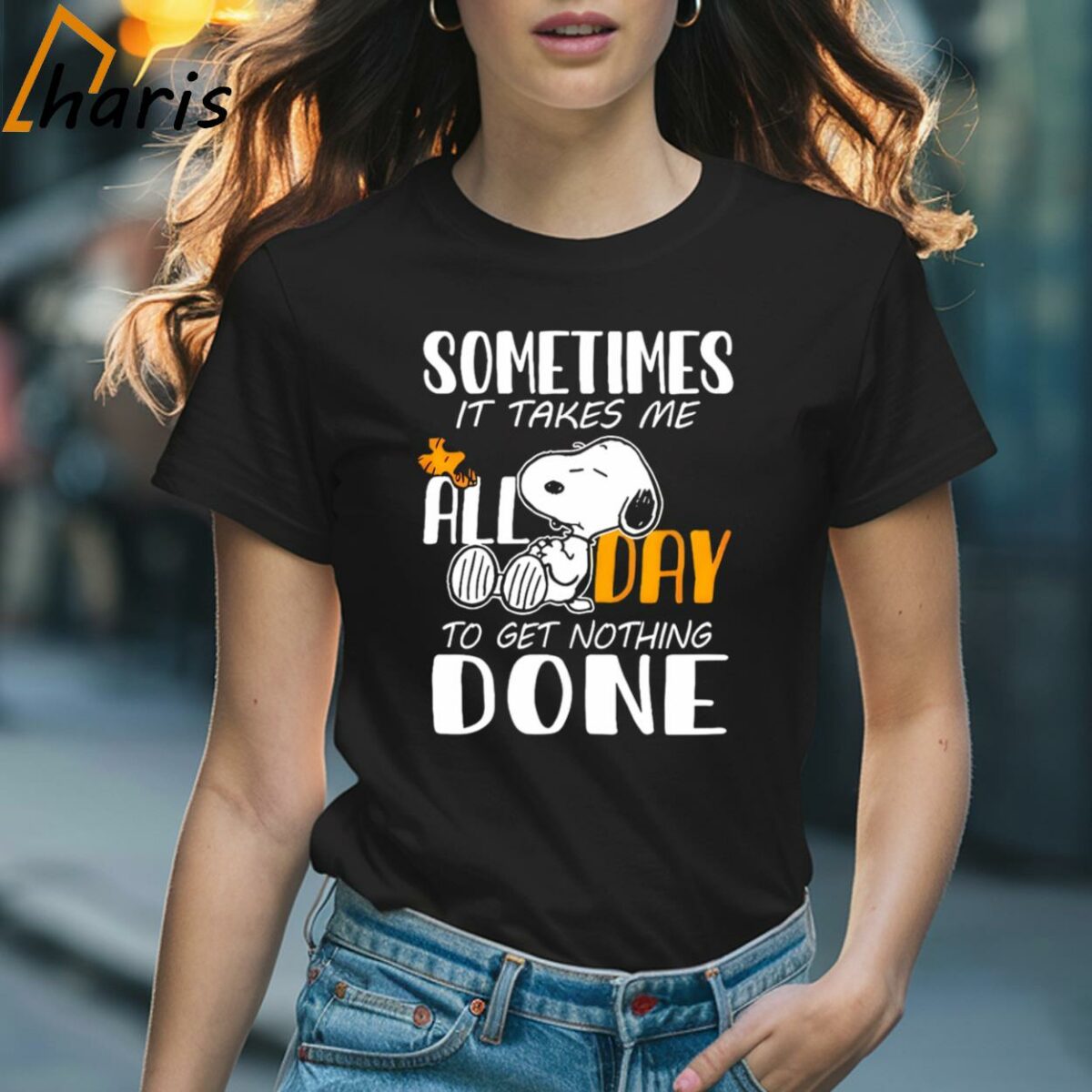 Sometimes It Takes Me All Day To Get Nothing Done Snoopy Shirt 2 T shirt