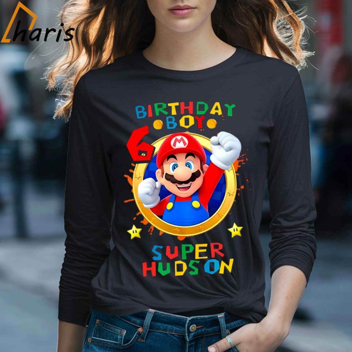 Super Mario Bros Birthday Boy Shirt 4 Long Sleeve T shirt