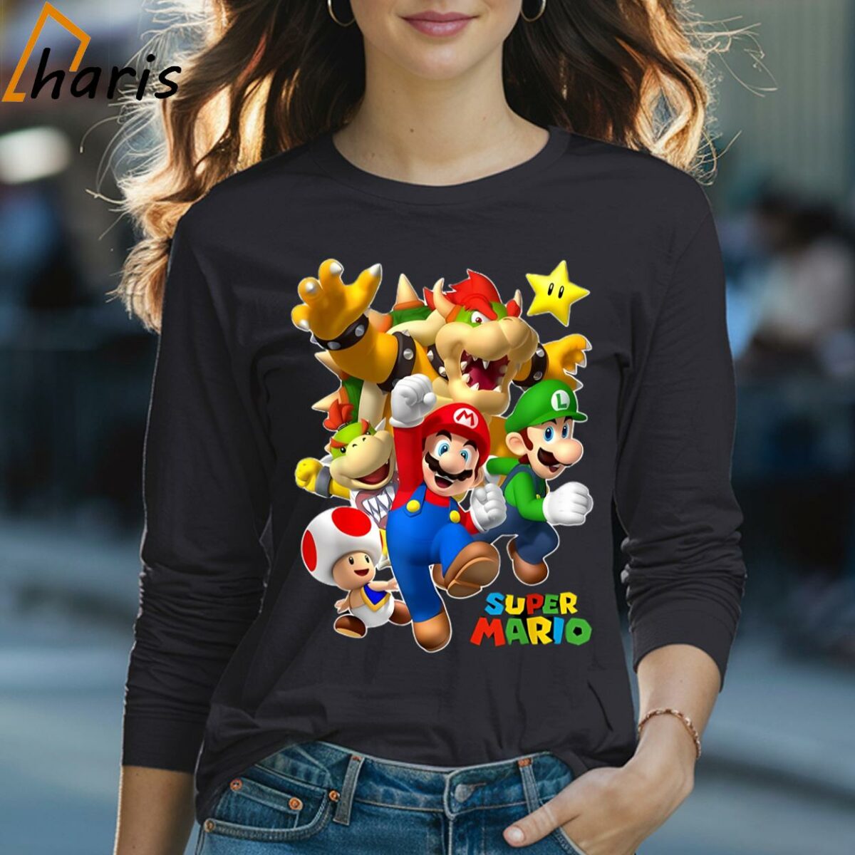 Super Mario Team Poster Movie T shirt 4 Long Sleeve T shirt