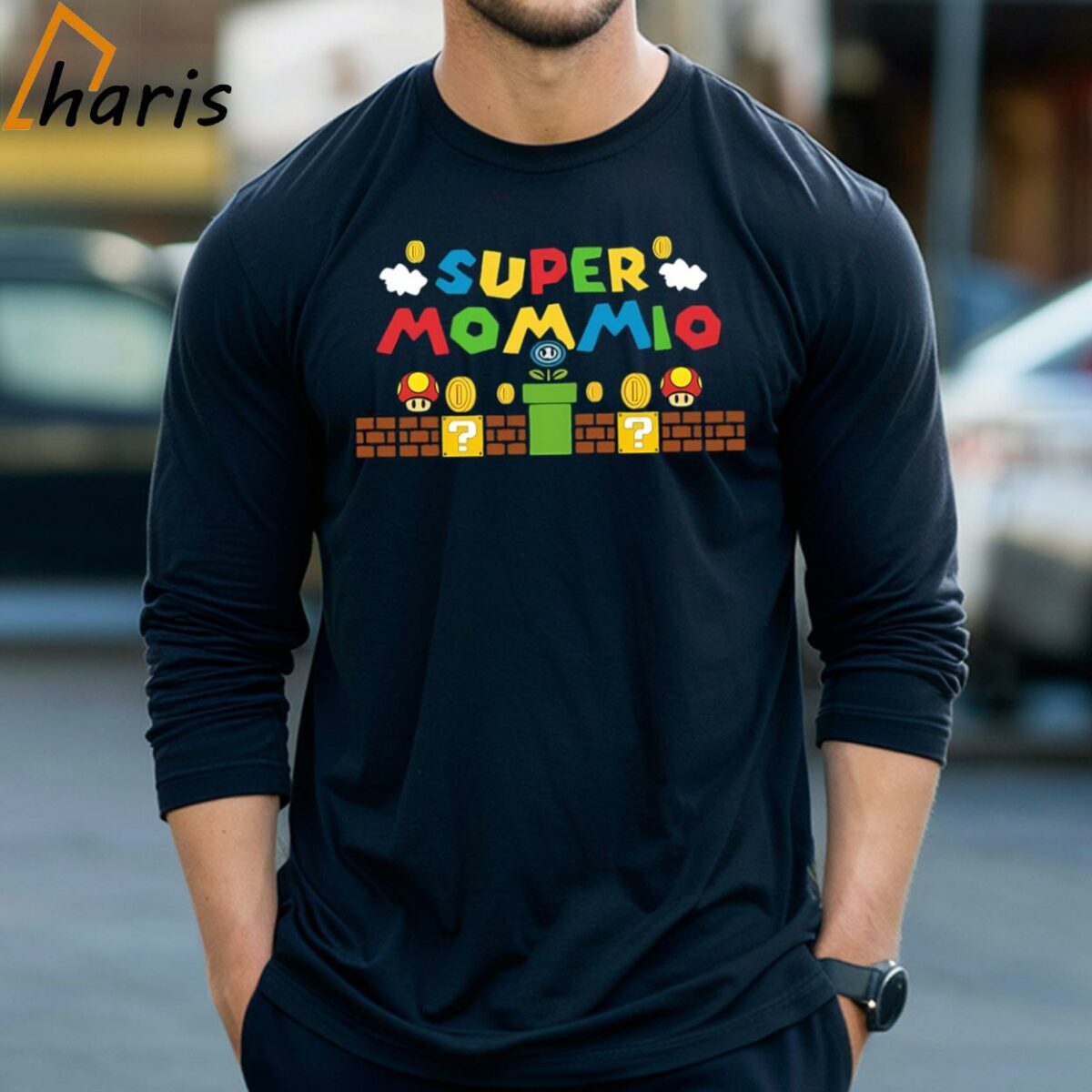 Super Mommio Super Mario Mothers Day T shirt 3 Long Sleeve T shirt