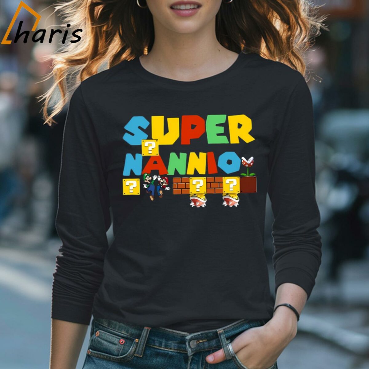 Super Nannio Super Mario Mothers Day T shirt 4 Long Sleeve T shirt