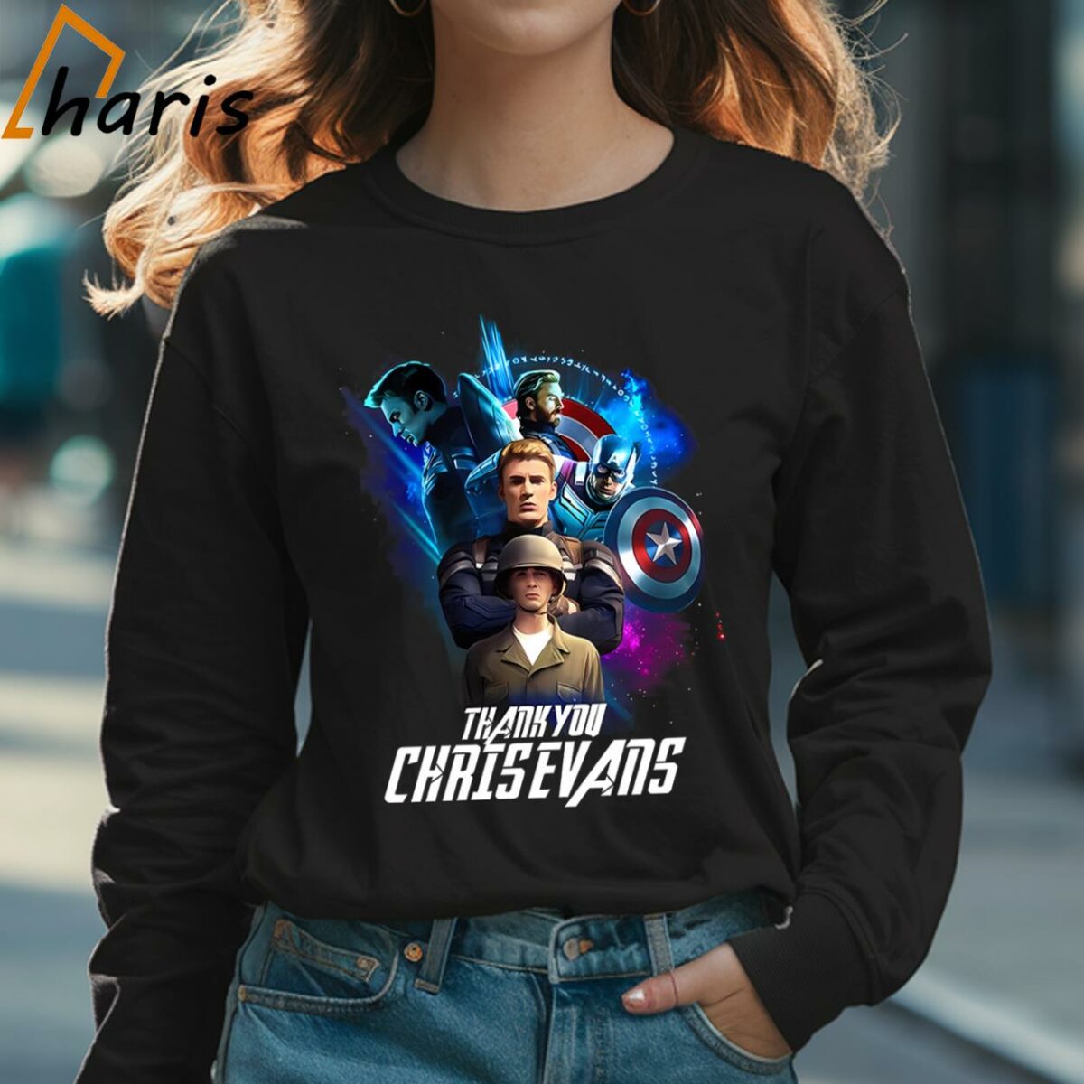 Thank You Chris Evans Vintage Captain America T shirt 3 Long sleeve shirt