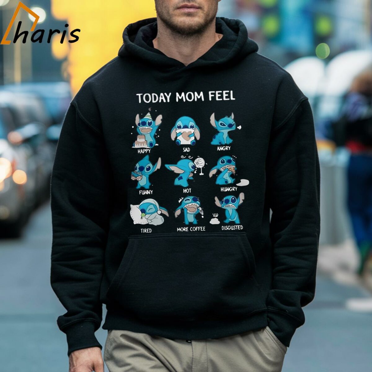 Today Mom Feel Happy Sad Angry Funny Hot Hungry Stitch Shirt 5 Hoodie