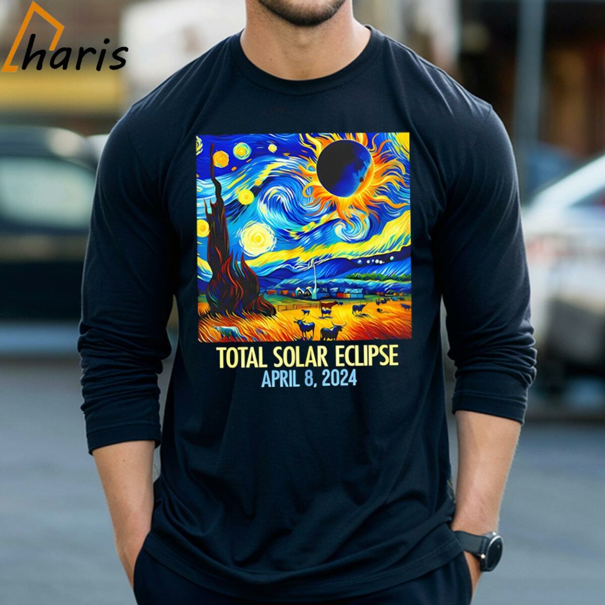 Total Solar Eclipse 2024 Print Casual T Shirt 3 Long Sleeve T shirt