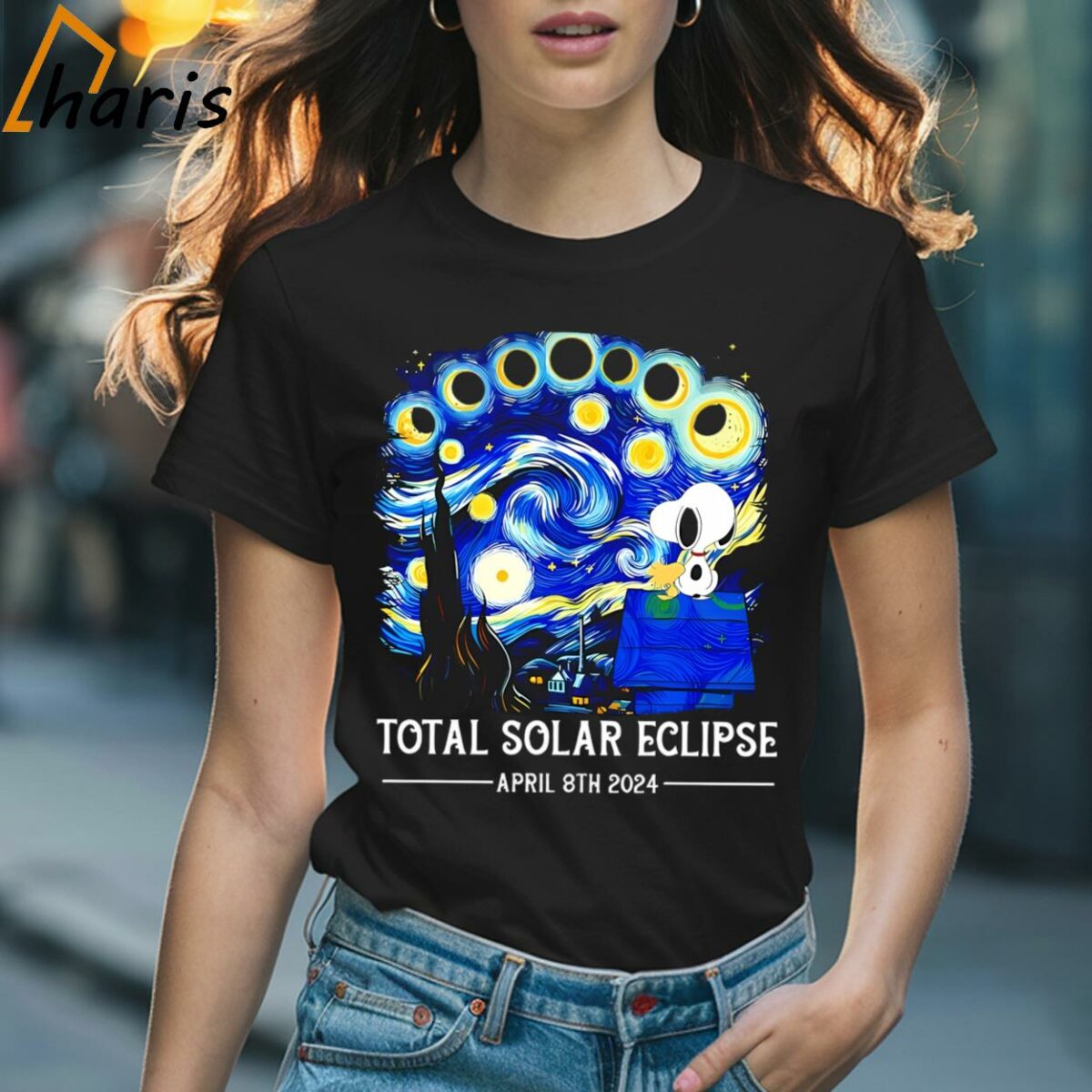 Total Solar Eclipse 2024 Snoopy And Woodstock Shirt 2 T shirt