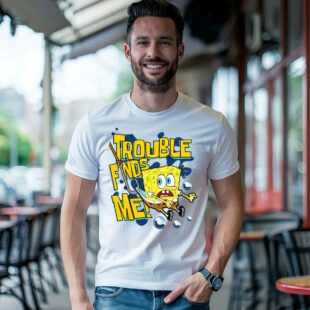 Trouble Finds Me SpongeBob On A Hook T shirt 1 shirt