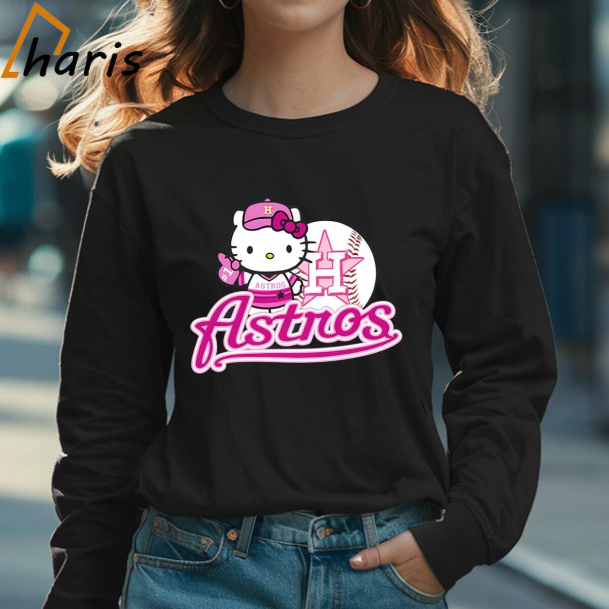 Hello Kitty Houston Astros Baseball MLB 2024 Long sleeve shirt