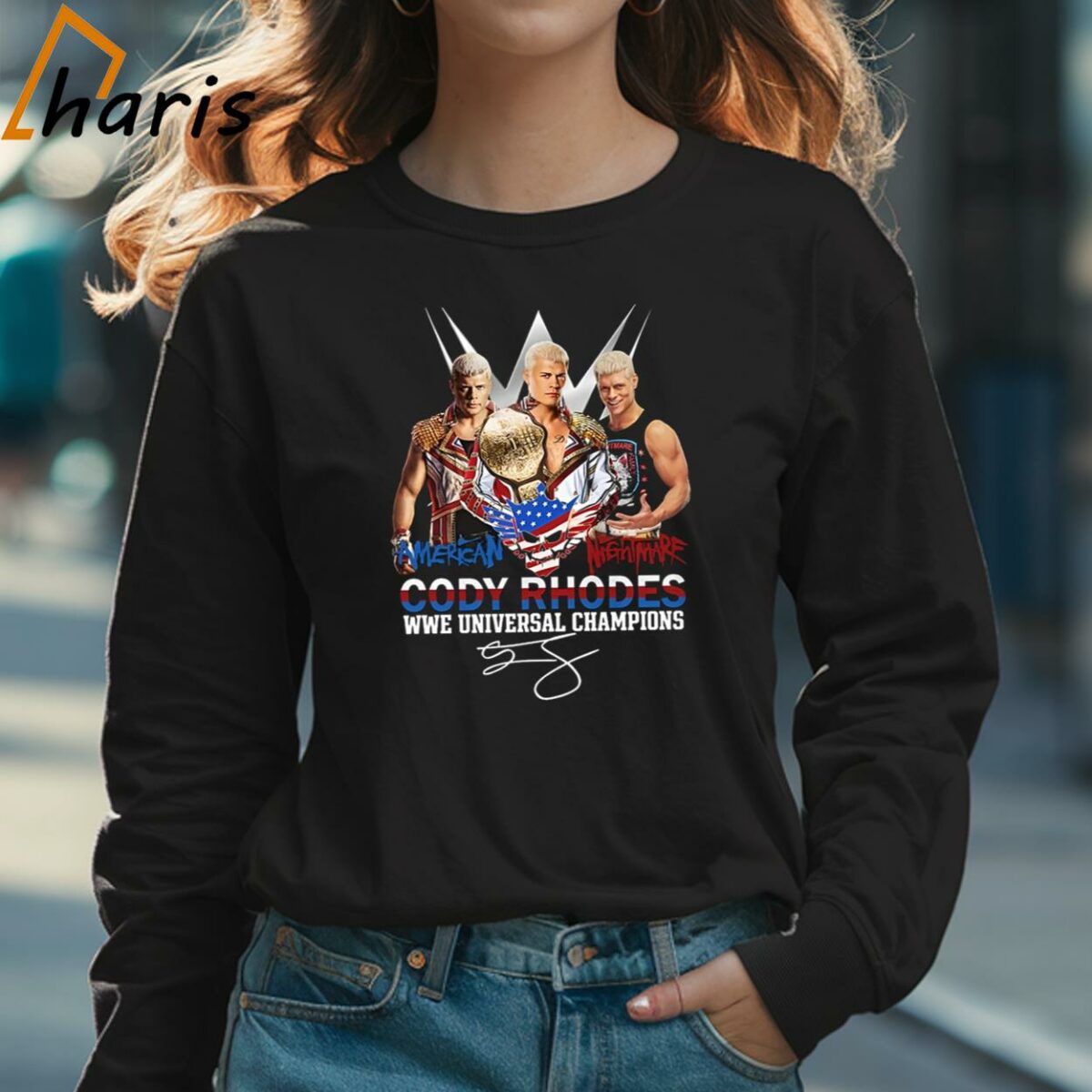 American Nightmare Cody Rhodes WWE Universal Champions T shirt 3 Long sleeve shirt