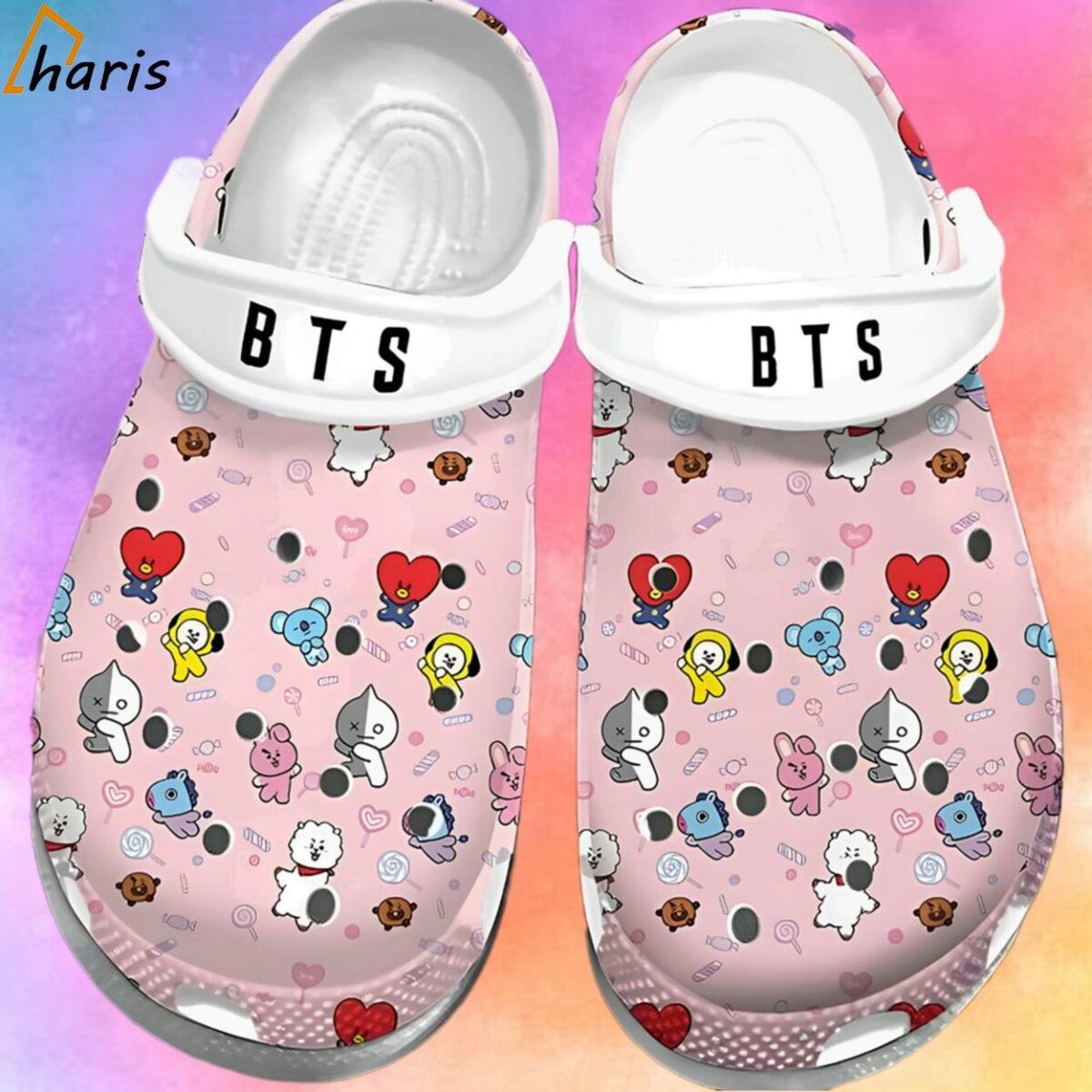 BTS Pink World Cartoon Crocs Shoes 1 1