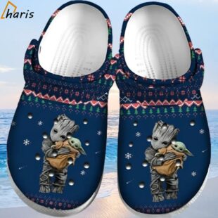 Baby Yoda And Groot Ugly Pattern Christmas Crocs Shoes 1 1