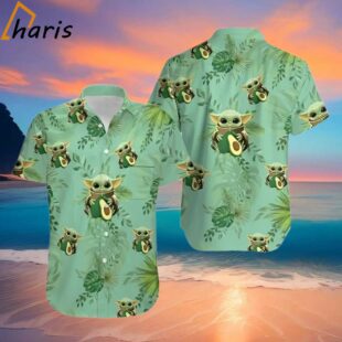 Baby Yoda Hugging Avocadoes Tropical Leaves Ii Hawaiian Shirt 2 2