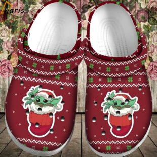 Baby Yoda In Socks Ugly Christmas Pattern Crocs Shoes 1 1