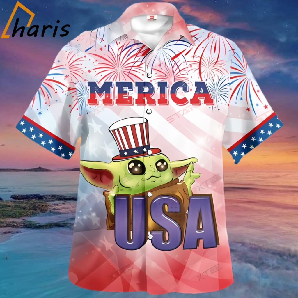 Baby Yoda Merica 4th Of July Star Wars Hawaiian Shirt