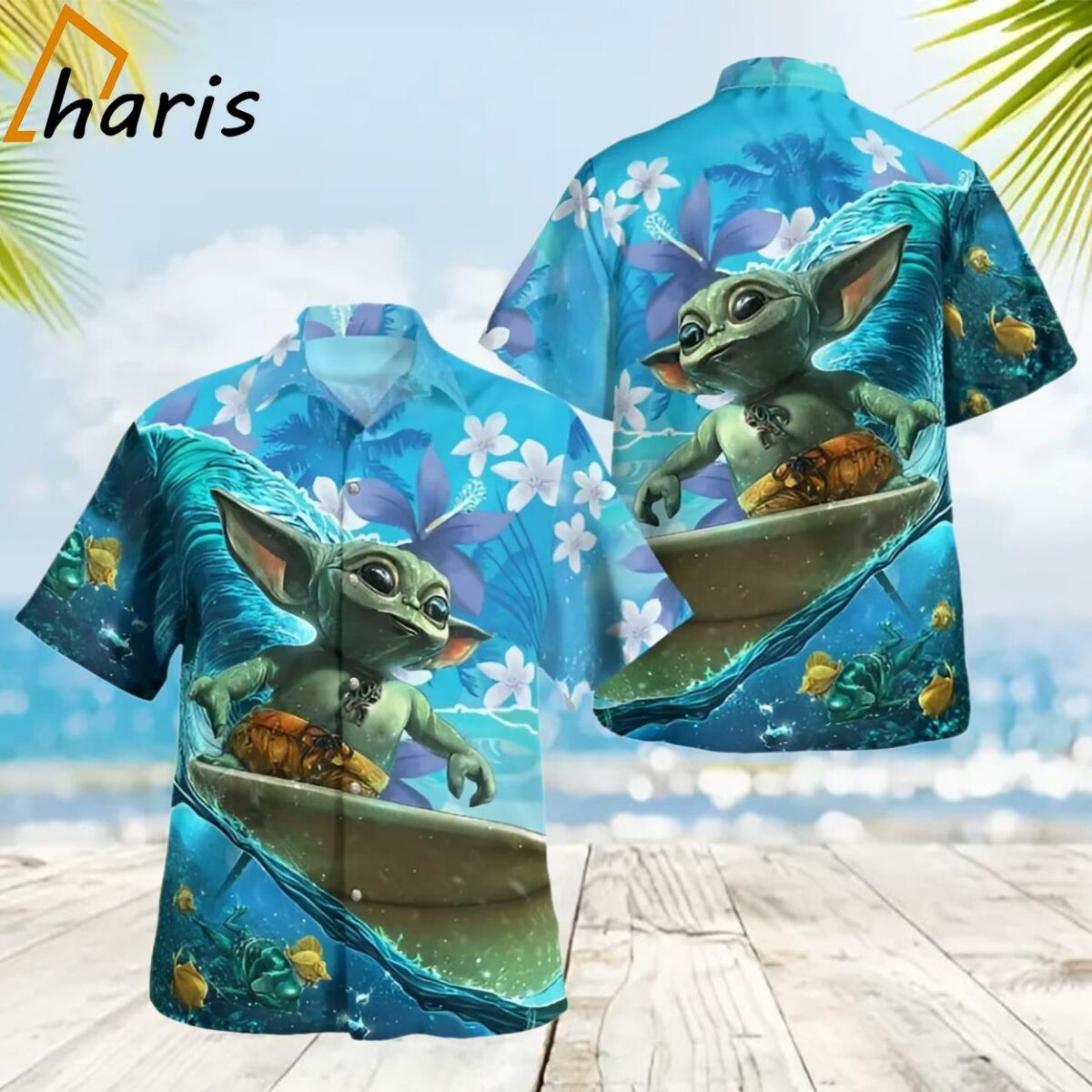 Baby Yoda Surfing Star Wars Hawaiian Shirt 2 2