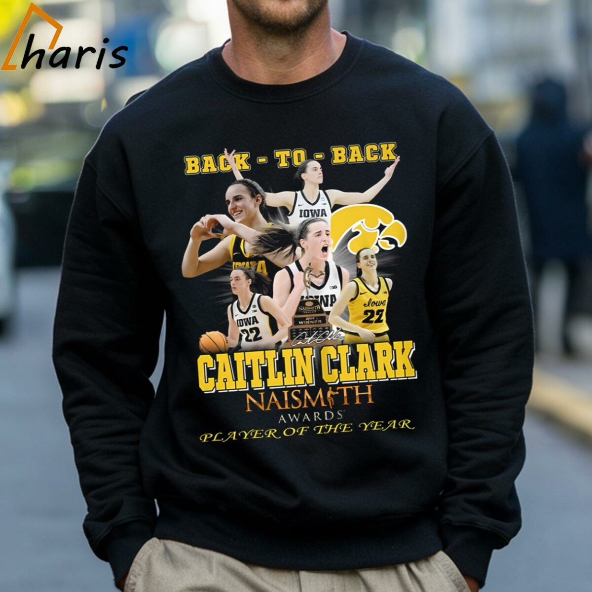 Back To Back Caitlin Clark Naismith Awards Player Of The Year T Shirt 4 Sweatshirt