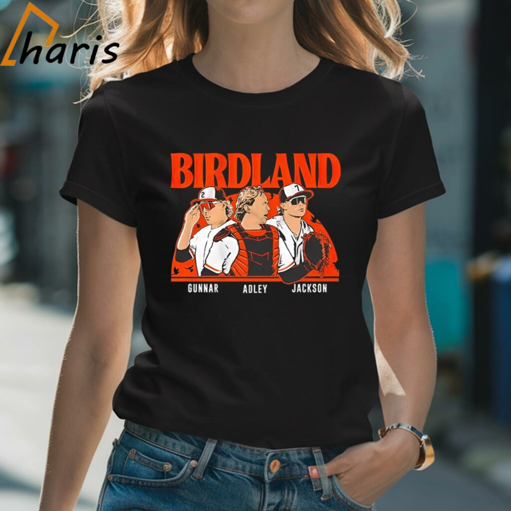 Baltimore Orioles Adley Rutschman Gunnar Henderson and Jackson Holliday Birdland shirt